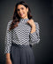 Round Standing Collar Half Sleeve Top